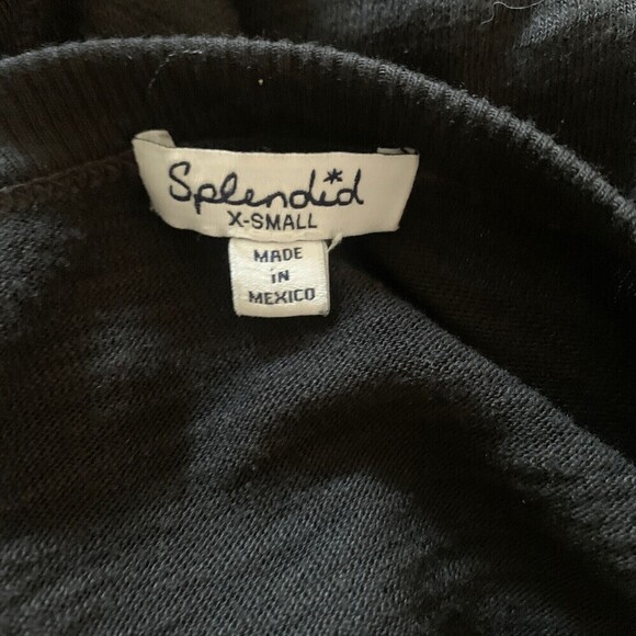 Splendid Womens Size XS Black Burnout Stretch Top Blouse - Picture 3 of 4